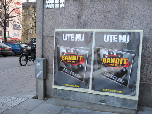 Affischering för Radio Bandit