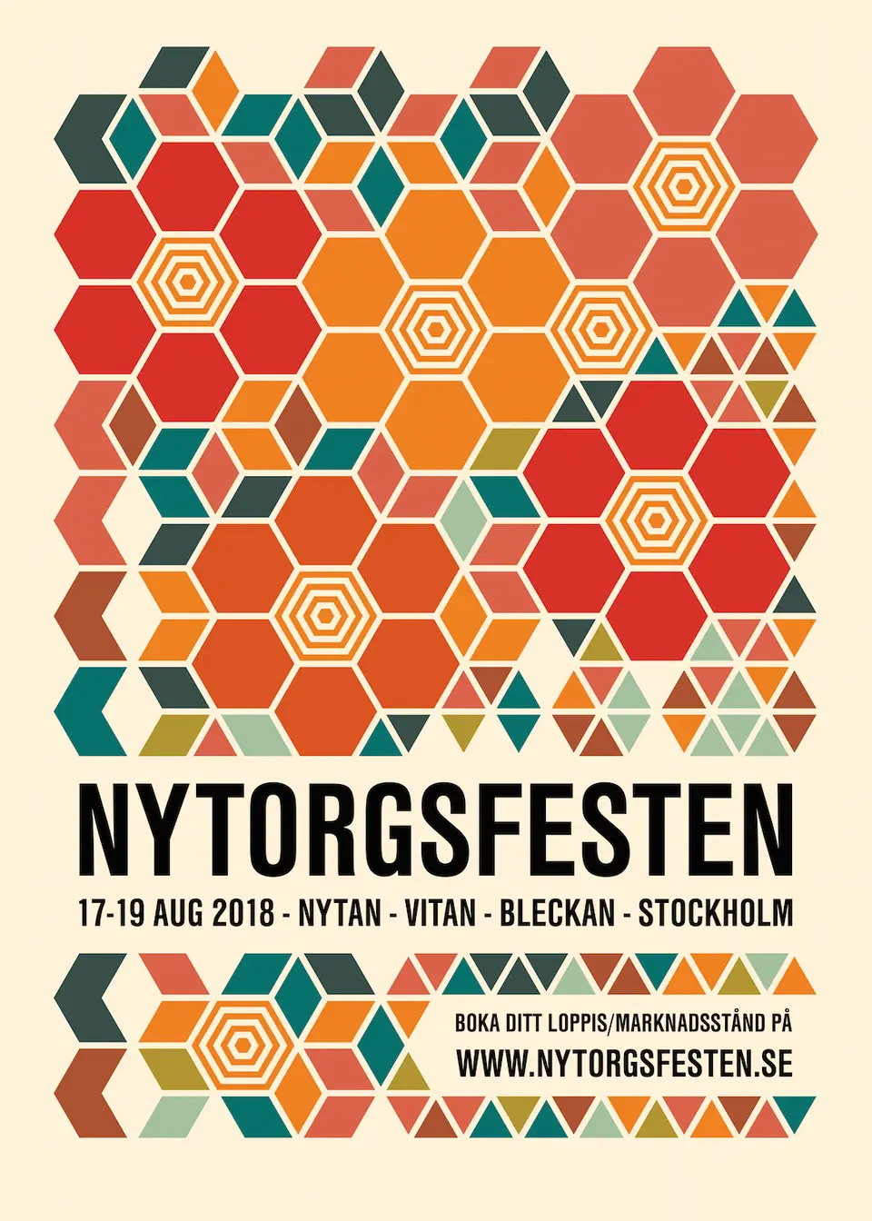 Flyer för Nytorgsfesten 17–19 augusti 2018