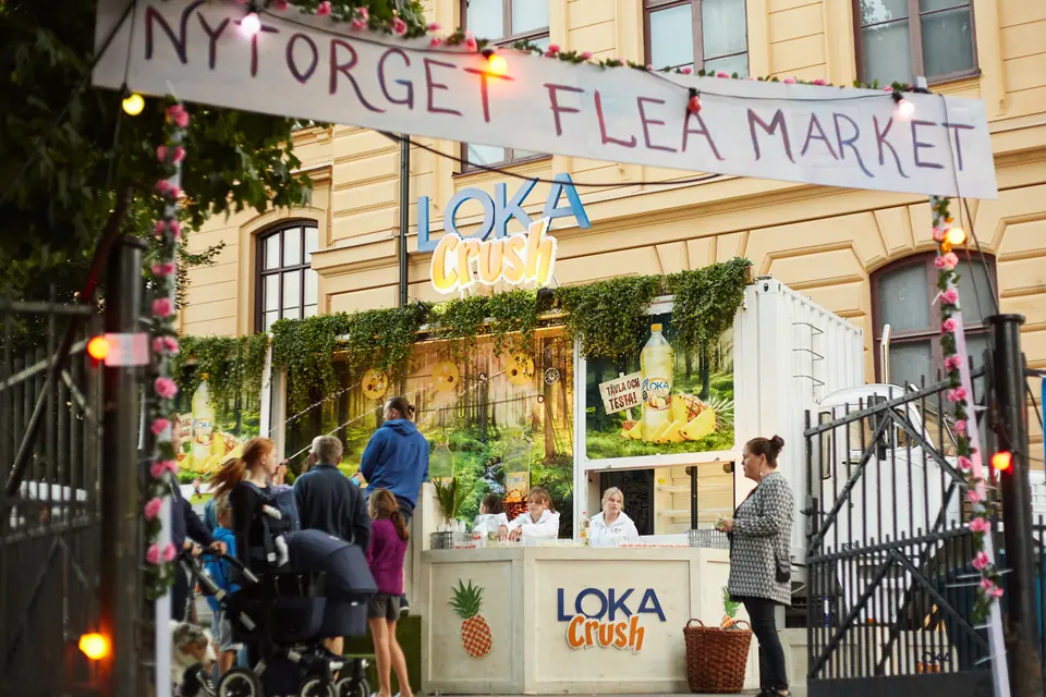 Ingången till Nytorget Flea Market