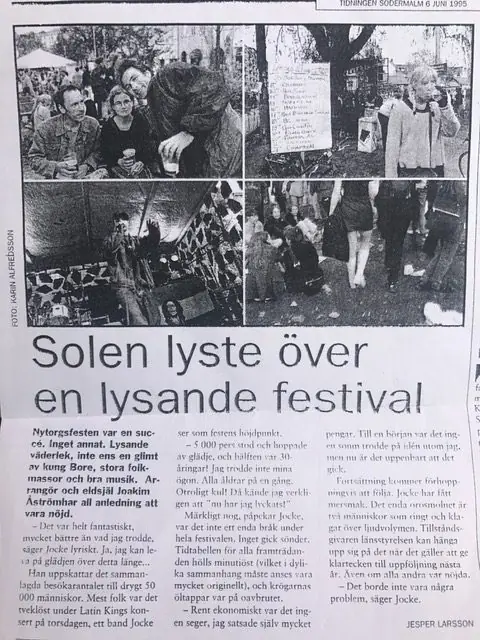 Tidningsartikeln Solen lyste över en lysande festival
