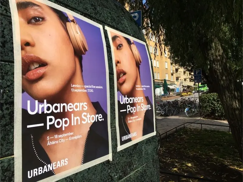 Urbanears-affischer för pop in store